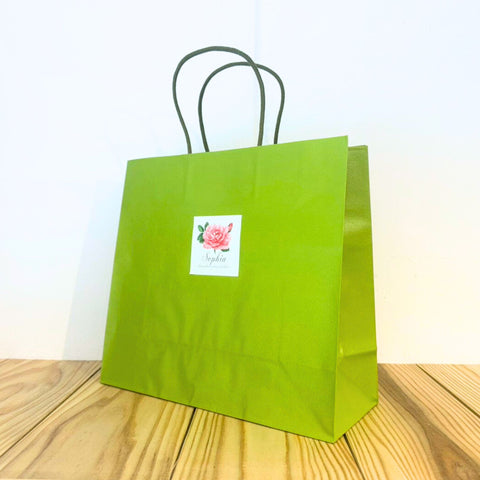 【ソフィアギフト紙袋M（グリーン）】鎌倉ローズアトリエ ソフィア